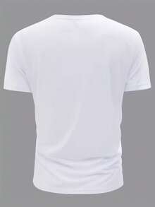 Versatile Casual Loose Fit Short Sleeve T-Shirt With Fun Print, For Vacation, Work And Everyday Wear - 黑與白 - 查看 3