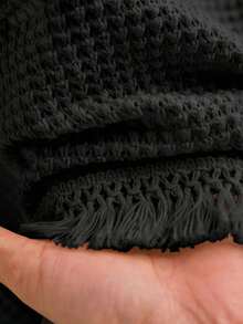 CosyJoli Plus Size Casual Round Neck Lace Patchwork Sheer Pullover T-Shirt For Spring, Black Tops - Black - View 6