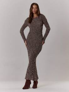 MUSERA Slouchy Long Sleeve Maxi Chunky Knit Dress Elegant Spring Vacation Cute Sexy 90's Summer Festival Graduation Wedding Guest Winter Everyday Chic - Black - View 3