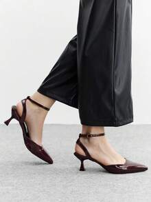CUCCOO BIZCHIC Women's Basic Black High Heel Pumps, Office/Commute Valentine's Day - Burgundy - View 3