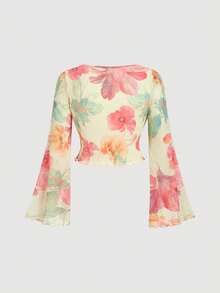 SHEIN MOD 大码女式印花上衣和半裙套装 - 彩色 - 查看 6