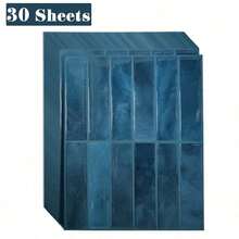 1/10/30PCS Blues Brick Pattern Imitation Tile Self-Adhesive Wall Stickers, Peel And Stick Wall Tile, Waterproof Wallpaper For Living Room Kitchen Backsplash Bathroom Home,Zellige Style - Blue - View 8