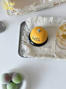 1pc Cartoon Metal Handheld Service Bell In Yellow/Pink/Coffee Color For Restaurant, Reception, Pet Training, Game, Teacher, Lunch, Bar Or Hotel Best Gifts Birthday Graduation