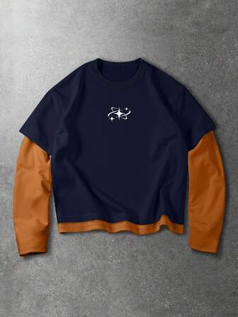 Street Life Maglietta casual da uomo a girocollo, manica lunga