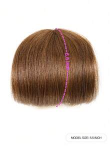 French Bangs Bigger Size Human Hair Air Bangs Brown Color Bangs Clip In Hair Extensions Beginner Friendly - S4 - View 2