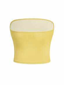 DrmWander Damen Crop Tube Top in Große Größen mit Zitronen- und Orangenprint, Y2K-Stil für Urlaub & Strand - Verschiedenfarbig - Übersicht 2