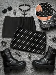 Attitoon 两件套极简性感复古黑白波点超短裙，夏季百搭，适合外出、街头风、机场造型、Y2K风格，时尚百搭 - 彩色 - 查看 11