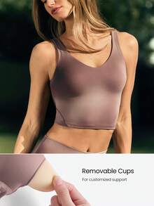 GLOWMODE FeatherFit™ U Back Cropped Active Tank Top Low Impact Yoga Daily Fall Winter - Multicolor - View 3