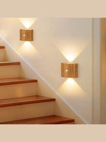 LED Smart Sensor Wall Lamp , Indoor Motion Sensor Wall Lamp, Wireless LED Wall Light, Battery-Powered Night Light, Adhesive Design, Rotatable, Portable, Easy To Install, Adjustable Color Temperature And Brightness, Suitable For Hallways, Bathrooms - Multicolor - View 2