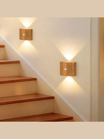 LED Smart Sensor Wall Lamp , Indoor Motion Sensor Wall Lamp, Wireless LED Wall Light, Battery-Powered Night Light, Adhesive Design, Rotatable, Portable, Easy To Install, Adjustable Color Temperature And Brightness, Suitable For Hallways, Bathrooms, Bedrooms, Kitchens, Cabinets, Stairs, Entrances, Bedside, Tables, Closets, Home Decoration, Living Room Decor, Motion Sensor Light, Bedside Lamp, LED Light, Cordless Light