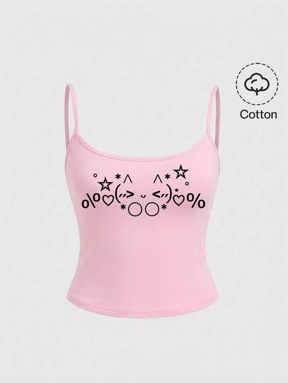 Kawaii Cute Emoticon Vintage Y2K Sexy Camisole For Women