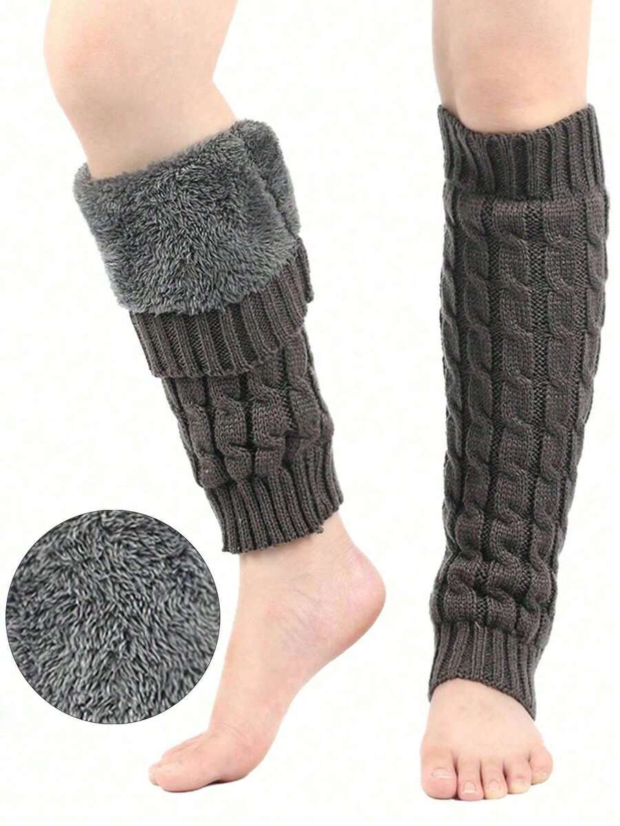Thickened Warm Wool Socks, Women's Warm Leg Covers, Knitted Twisted Leg Covers, Plush Wool Twisted Socks, Knitted Wool Warm Leg Covers, Y2k