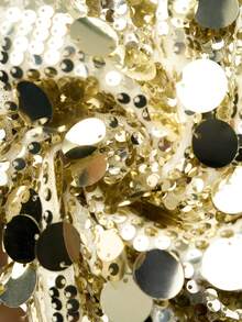 Ellevyn Gold Sequin High Slit Skirt, Elegant & Fashionable For Party - Gold - View 6