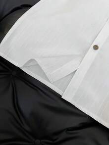 SHEIN 2pcs/Set Teenage Boys' Casual School Style Simple White Shirt And Pants Outfit - Grey - View 8