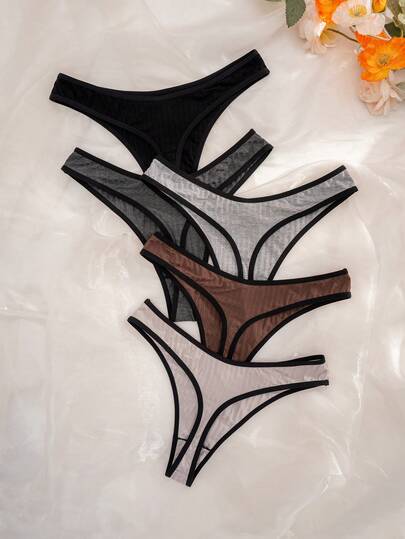 5条装女士纯色舒适丁字裤