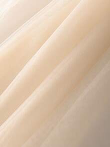 Franclia 女士优雅吊带垂褶领口腰部褶皱多层网纱下摆连衣裙 - 香檳色 - 查看 5