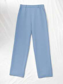 Franclia Damen Einfarbiger minimalistischer Langarm-Top und Hose Anzug für den täglichen Gebrauch