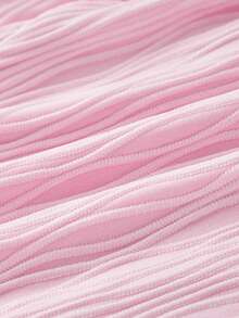 SHEIN MOD 2pcs/Set Women Jacquard Halter Top And Skirt - Baby Pink - View 4