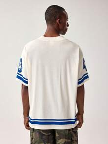 TOM & JERRY X SHEIN Men's Casual Letter & Cartoon Graphic V-Neck Short Sleeve T-Shirt, Summer