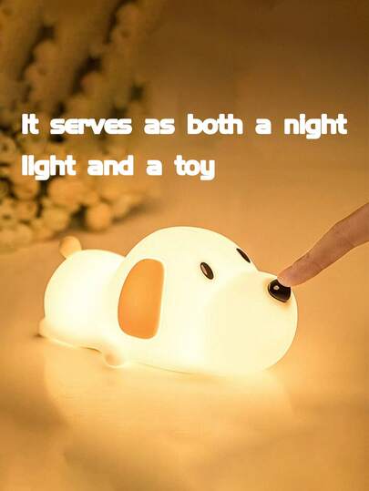 Silly Dog Silicone Lamp Sleep Companion Night Light Timer Off Multi Color Changing Design