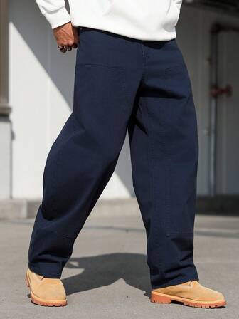 Manfinity Hypemode Jeans de pierna ancha de color azul marino casual y maduro para otoño/invierno