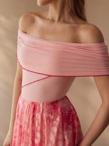 MOTF PREMIUM ĐẦM NỮ LƯỚI TRẦN VAI - Hồng - Xem 6