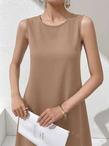 Al Najma Women's Casual Solid Color Versatile Sleeveless Dress, Summer - Multicolor - View 6
