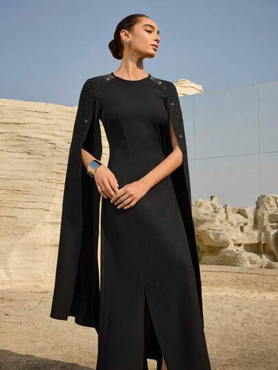 Al Najma New  Rhinestone Embellished Elegant Party Dress For Women