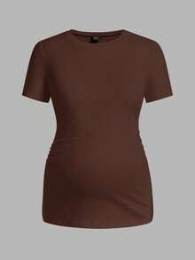 Modmama 3件套孕妇休闲纯色短袖T恤，舒适、弹力、轻薄，适合日常穿着，夏季 - 彩色 - 查看 9