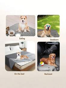 1PC Double Sided Waterproof Dog Bed Cover Pet Blanket Sofa Furniture Protector For Cats Dogs Washable Removable - Grey - View 5