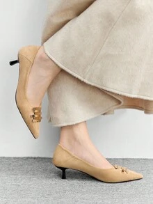 CUCCOO BIZCHIC 女士时尚装饰高跟鞋 - 卡其色 - 查看 5