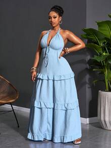 Slaydiva Hàng mới về mùa Xuân/Hè, Thích hợp cho tiệc sinh nhật, tựu trường, phong cách học đường, mặc hàng ngày, thường ngày, du lịch biển, đi biển, tắm nắng, thịnh hành, phong cách đường phố, thanh lịch, đi làm, công sở thường ngày, dự tiệc, đầm maxi hè màu xanh dương có dây buộc, đầm cỡ lớn xếp tầng nhiều lớp, đầm thời trang châu Phi màu xanh dương đi nghỉ mát, đầm maxi xanh nhạt, đầm cổ yếm xanh dương, đầm maxi xếp tầng, đầm dài màu xanh dương, đầm cổ yếm, đầm hè nữ, đầm maxi nhiều tầng, đầm xếp tầng không tay, đầm dài màu xanh nhạt. - Màu xanh lam - Xem 9