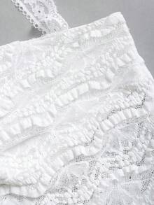 Sweetra New Fashionable Y2K Jacquard Fabric Bow Tie Halter Neck Casual Beach Daily Versatile Women Tank Top, Spring/Summer - White - View 6