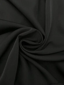 Auralis 立领斗篷式黑色蝙蝠袖宽松优雅衬衫，饰有珍珠和亮片，适合情人节、音乐会、演出、约会、正式晚宴、通勤、返校、浪漫场合、办公穿着；美人鱼式宽松腰部直筒大码裤，两件套 - 黑色 - 查看 8