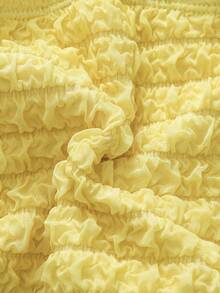 Swim Mod Women's Textured 2 Pieces Bikini Set, Casual Holiday Style, Christmas Outfits, New Year Outfits, Music Festivals, Parties - Yellow - View 3