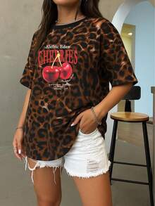 Playera Oversize Animal Print | Ropa Casual para Mujer - Leopardo - Ver 2