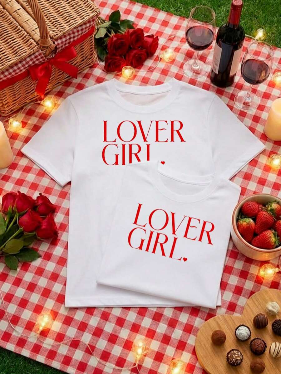 Set de Dos Playeras Estampadas con Motivo Romántico - Multicolor2 - Ver 1