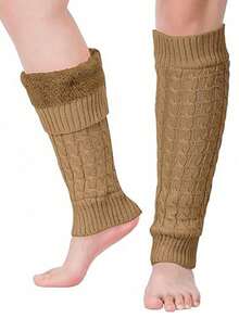 Thickened Warm Wool Socks, Women's Warm Leg Covers, Knitted Twisted Leg Covers, Plush Wool Twisted Socks, Knitted Wool Warm Leg Covers, Y2k - Multicolor - View 11