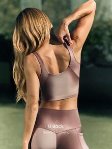 GLOWMODE FeatherFit™ U Back Cropped Active Tank Top Low Impact Yoga Daily Fall Winter - Multicolor - View 2