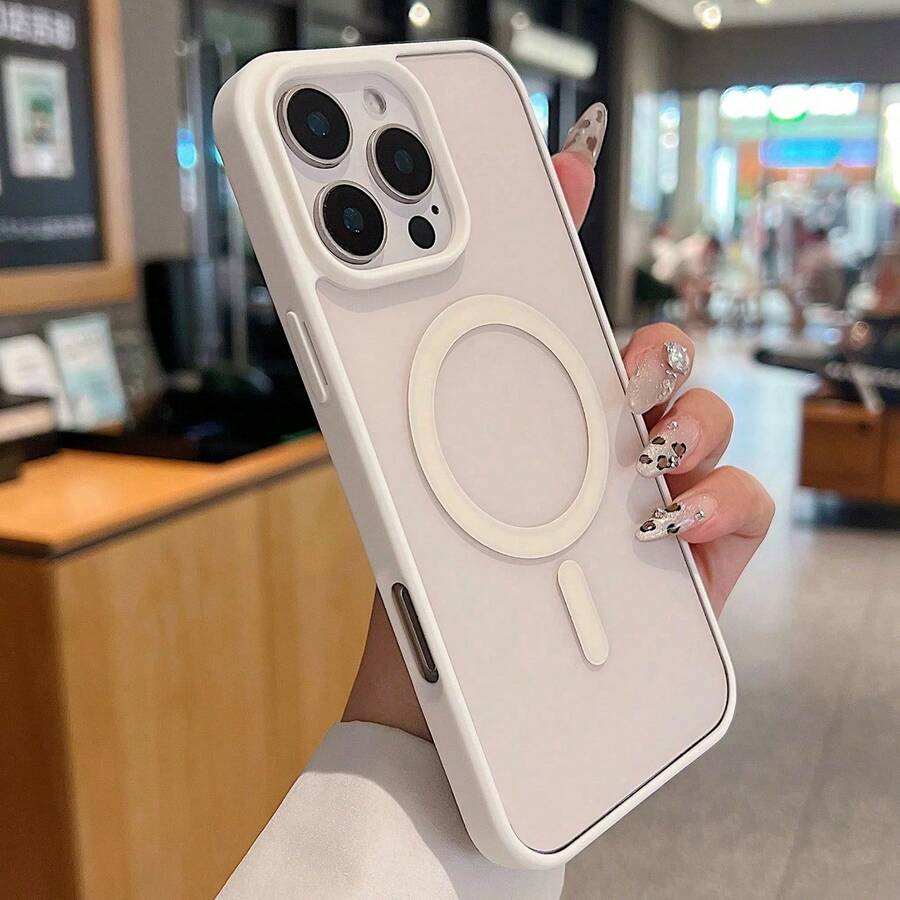 Transparent Magnetic Phone Case, Compatible With IP 17 Pro Max, 16, 15, 14, 13 Pro Plus Max, Apple IP Air. Shock-Absorbing Protective Cover. - White - View 1