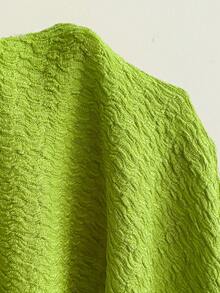 Soleia 2pcs Women's Green Textured Knit Crop Top With Metallic Flower Accent & Low Waist Maxi Skirt Set, Suitable For Vacation, Beach, Date, Music Festival, Boho Style - Green - View 7