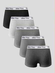 EasyFave 5pcs/Pack Men's Comfortable Stretchy Boxer Briefs - Multicolor - View 2