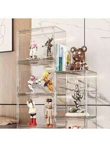 1个多功能透明亚克力收纳盒 - 防尘展示盒，适用于模型、工具和书籍 | 透明整理盒 - 無色 - 查看 9