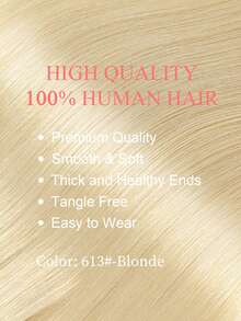 8PCS With 16 Clips Straight Clip In Hair Extensions 100% Real Human Hair Color 613# Light Blonde 12-18 Inch Double Weft Invisible Clip Hair Extensions Remy Natural Human Hair For Women Girl Daily Full Head Use Halloween Costumes - S613 - View 3