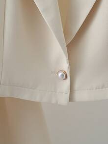 Franclia Elegant Apricot Short Blazer Jacket & High Waist Pleated Flare Skirt 2 Pieces Set, Versatile Commuter Outfit, Spring/Autumn