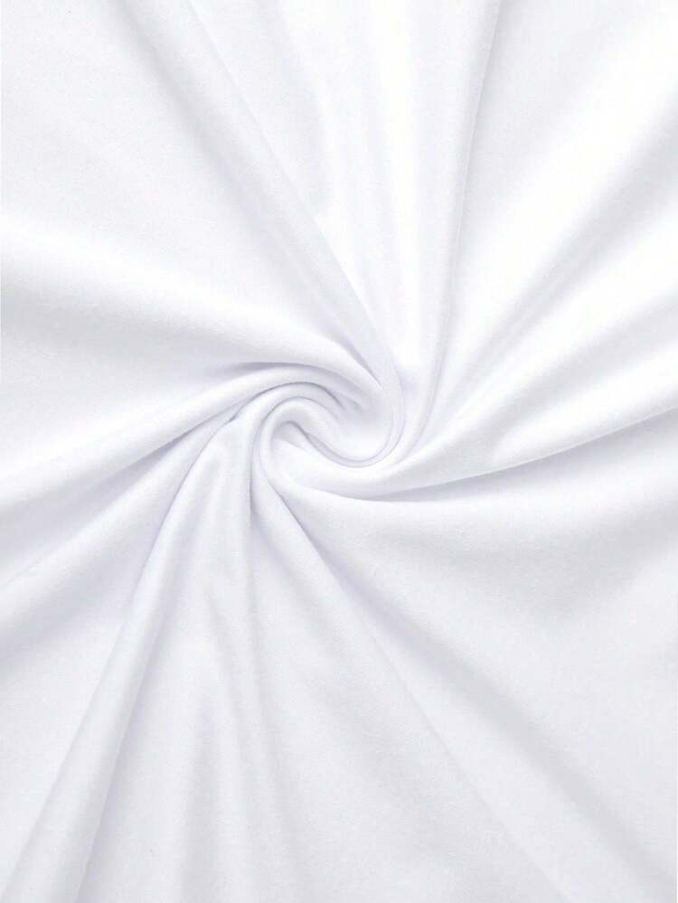 Camisa de manga corta para damas con cuello redondo y estampado, cómoda para uso casual, ligera y transpirable, con estilo moderno y juvenil, corte regular y fácil de combinar - Blanco - Añade 3