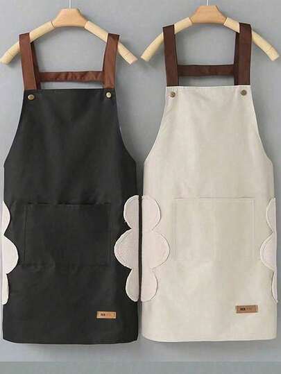 Cute & Creative Waterproof Apron With Bib, Suitable For Cooking, Household Chores, Personalized Pattern Design, No-Sleeve Adult Workwear, Kitchen, Bathroom, Home, Household Suppliers