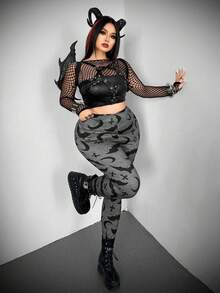 Whyspr Quần legging bó sát in hình dơi thời trang, chất liệu co giãn. - Nhiều màu - Xem 6