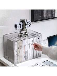 1个多功能透明亚克力收纳盒 - 防尘展示盒，适用于模型、工具和书籍 | 透明整理盒 - 無色 - 查看 2