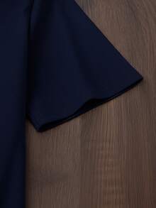 Camiseta para mujer de 100% algodón, suave y cómoda de manga corta y cuello redondo con estampado de moñito moño pequeño de listón rosa - Azul Marino - Ver 4